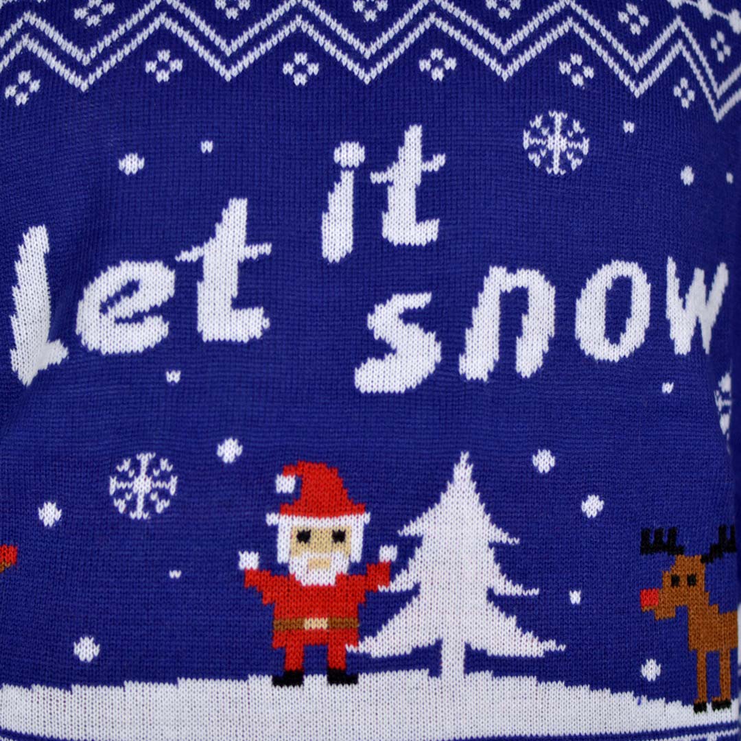 Maglione Natalizio Let it Snow Blu
