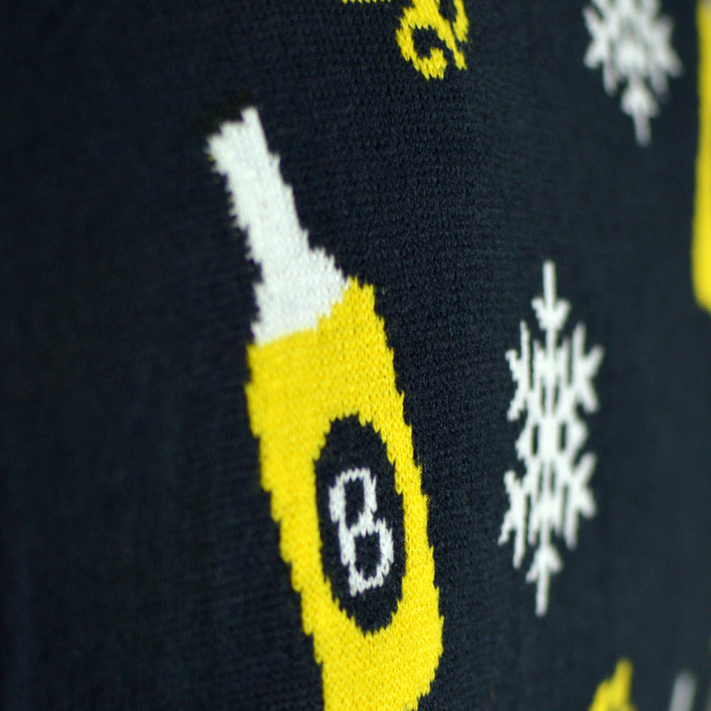 Maglione Natalizio con Luci LED Babbo Natale con Birra Coppia 