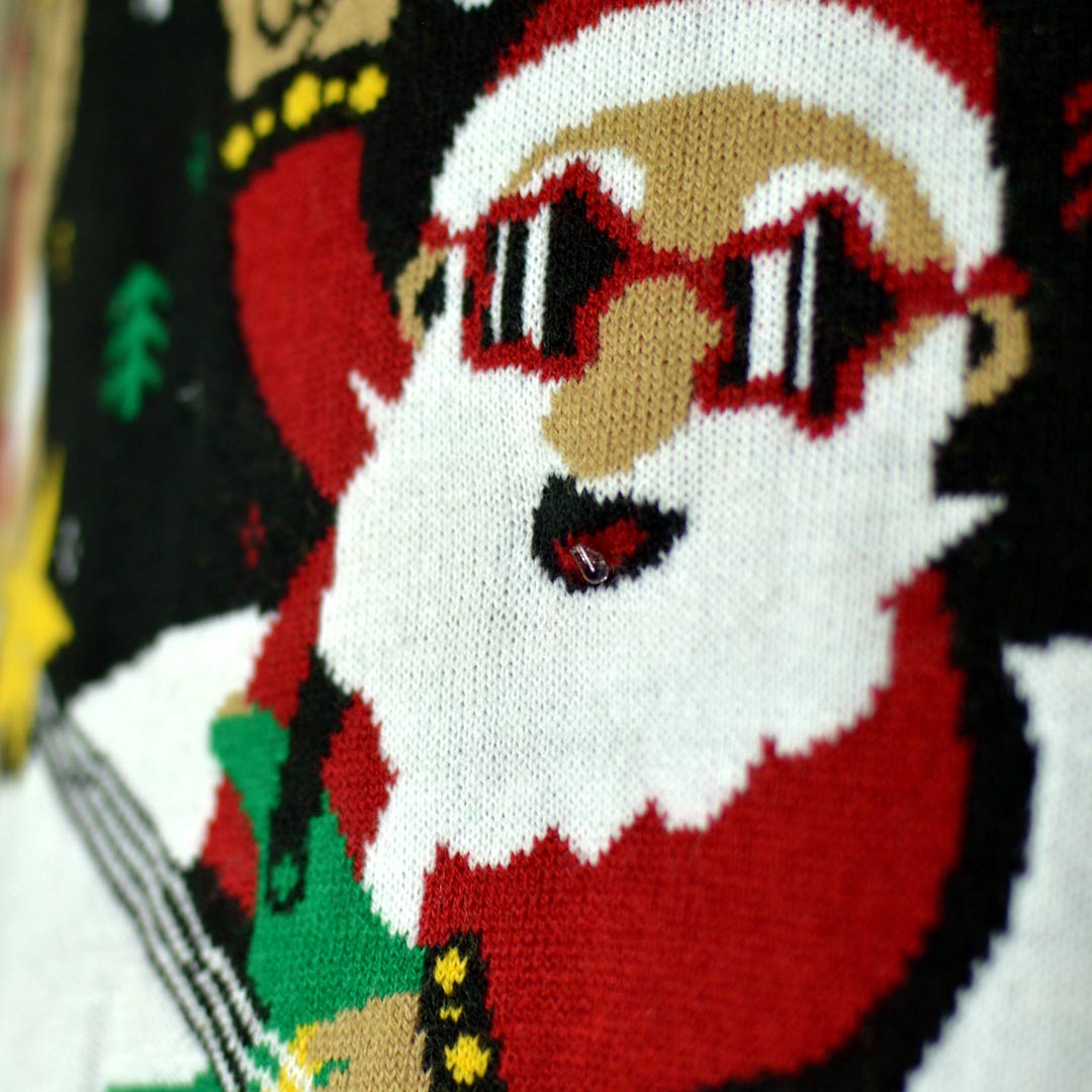 Maglione Natalizio Luci LED Babbo Natale Rocker

