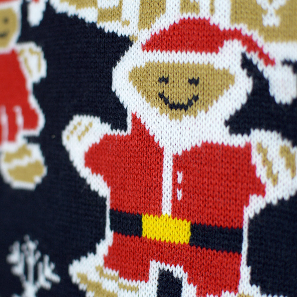 Maglione Natalizio con Luci LED Famiglia Casa di Pan di Zenzero