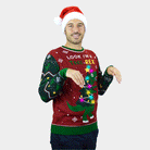 Maglione Natalizio con Luci LED Christmas Tree-Rex da Uomo