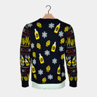 Maglione Natalizio Luci LED Coppia Babbo Natale con Birra