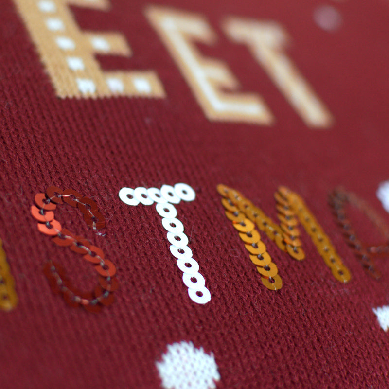 Maglione Natalizio con Luci LED Rosso Ginger Cookie Famiglia 
