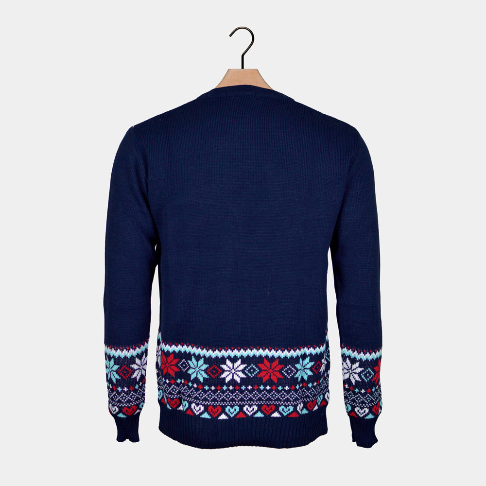 Maglione Natalizio Merry Christmas Blu 
