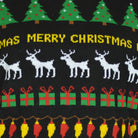 Maglione Natalizio Nero con Alberi,  Regali Renne 
