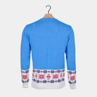 Maglione Natalizio Azzurro con Renna e Neve Bambini 