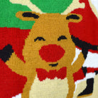 Maglione Natalizio Rosso con Babbo Natale e Renna che Salutanto

