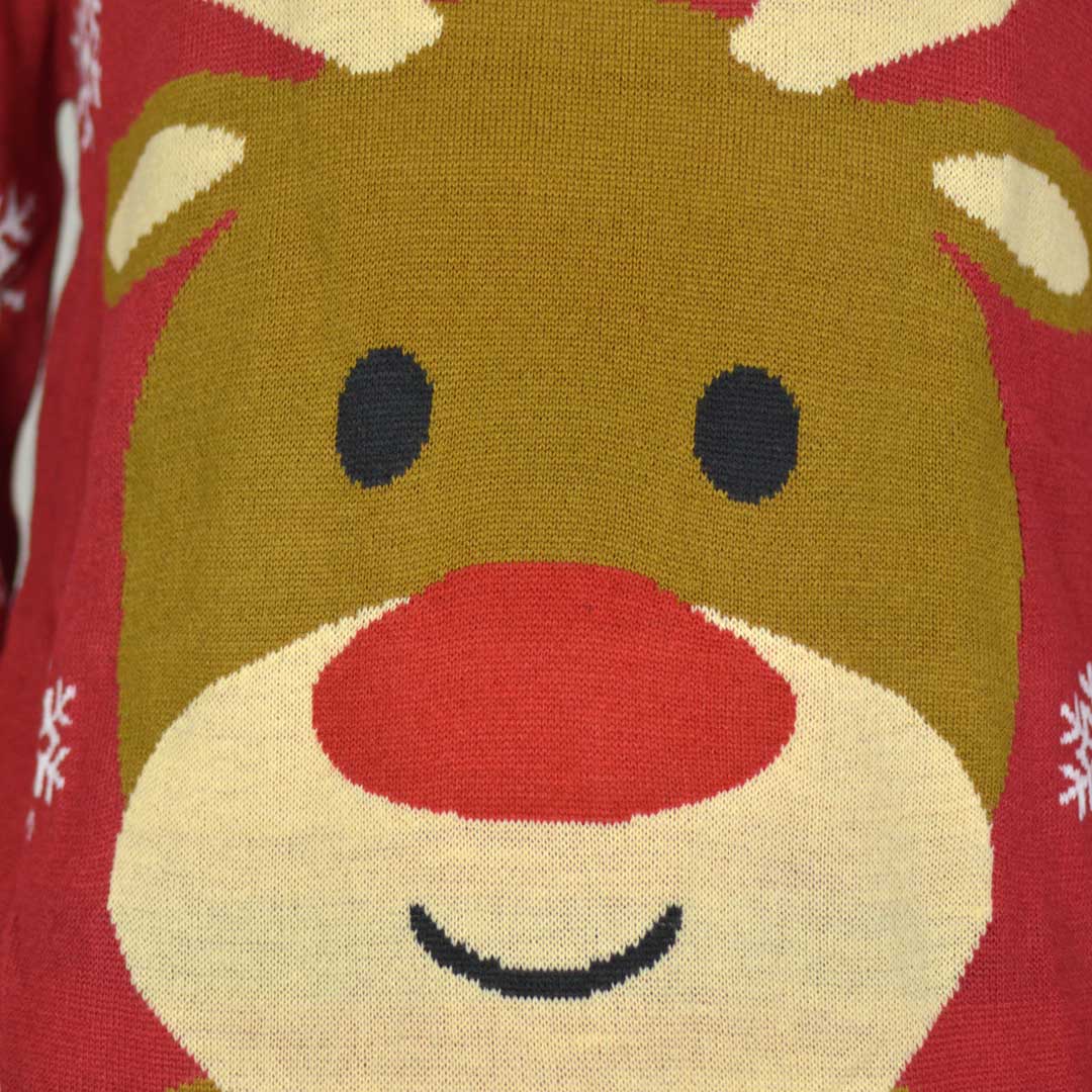 Maglione Natalizio  Renna Rudolph Rosso