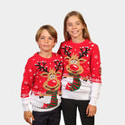 Maglione Natalizio con Renna con Sciarpa per Bambini 