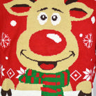 Maglione Natalizio con Renna con Sciarpa per la Famiglia