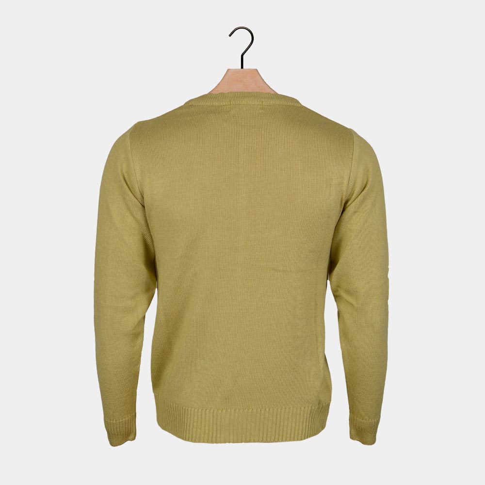 Maglione Natalizio con Renna Sorridente Beige 
