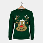 Maglione Natalizio Renna Sorridente Verde
