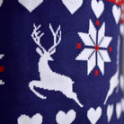 Maglione Natalizio con Renne Blu e Rosso Cuori 