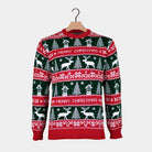 Maglione Natalizio a Righe Verdi e Rosse Merry Christmas
