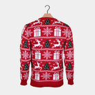 Maglione Natalizio Regali di Natale
Rosso con Renne, Alberi e 