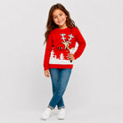Maglione Natalizio Rosso con Renna e Birra Bambina