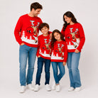 Maglione Natalizio Rosso con Renna e Birra Famiglia
