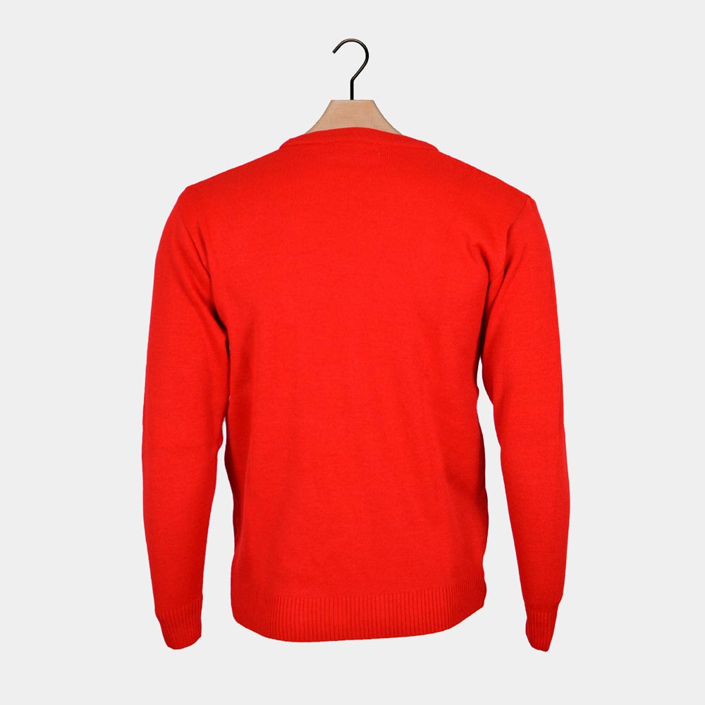 Maglione Natalizio Rosso Renna Sorridente 
