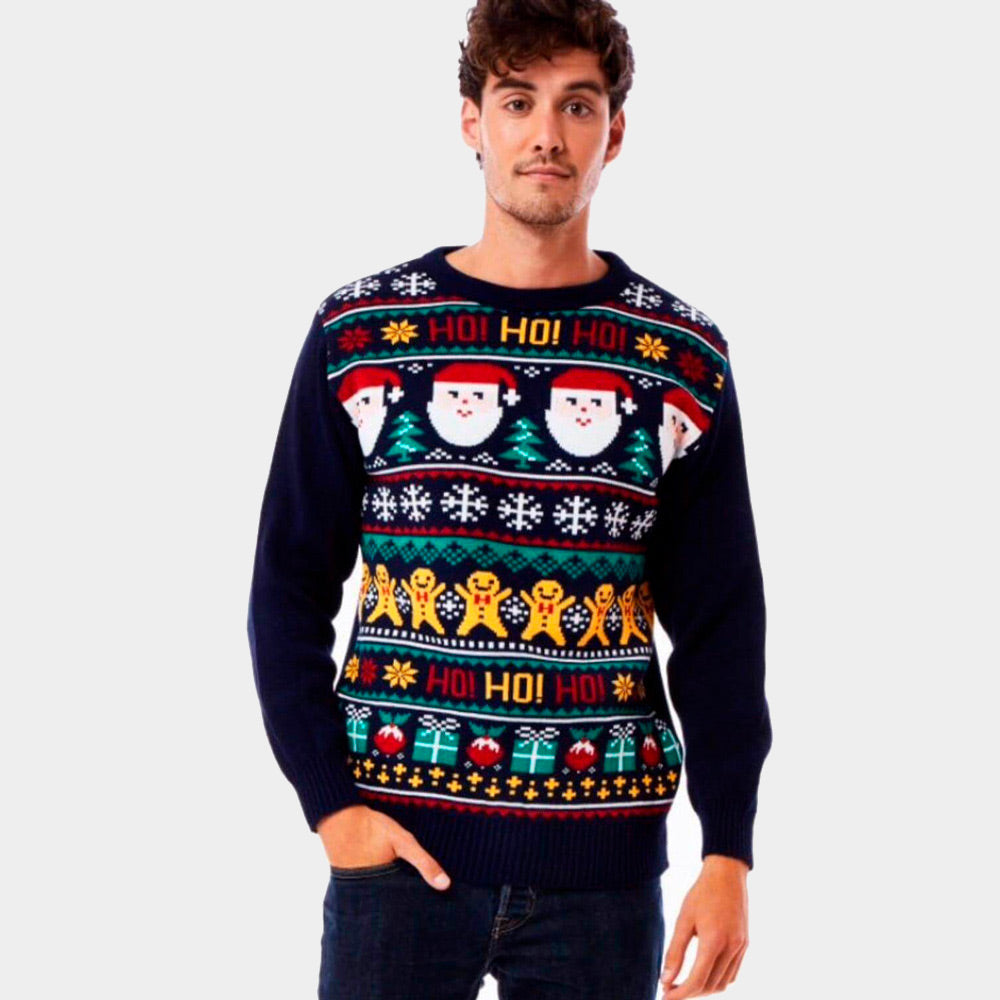 Maglione Natalizio Uomo Babbo Natale Ho Ho Ho!
