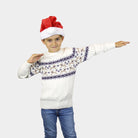 Maglione Natalizio da Uomo Bambini Bianco Elegante Alaska
