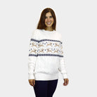 Maglione Natalizio da Uomo Donna Bianco Elegante Alaska