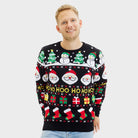 Maglione Natalizio Uomo Cotone Biologico Babbo Natale Regali Pupazzi Neve
