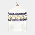 Maglione Natalizio da Uomo Elegante Cotone Biologico Bianco con Renne