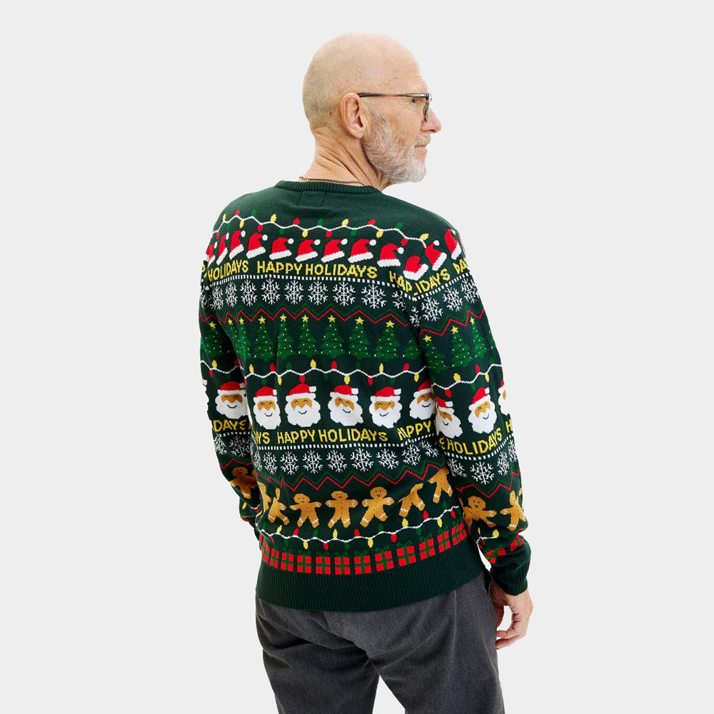 Maglione Natalizio da Uomo Happy Holidays Verde 