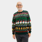 Maglione Natalizio Uomo Verde Happy Holidays