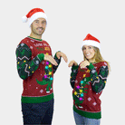 Maglione Natalizio da Uomo con Luci LED Christmas Tree-Rex Donna