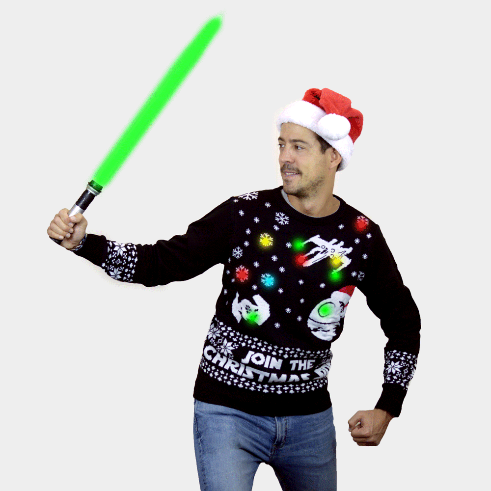 Maglione Natalizio da Uomo con Luci LED Join the Christmas Side