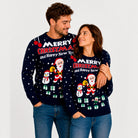 Maglione Natalizio da Uomo Merry Christmas and Happy New Year Coppia
