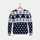 Maglione Natalizio Uomo  con Renne e Neve Blu