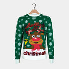 Maglione Natalizio Verde Holly Jolly con Paillettes