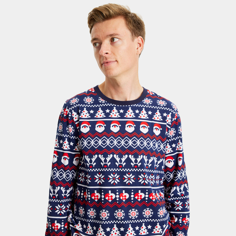 Pigiama Natalizio Babbo Natale Uomo Alberi e Cuori
