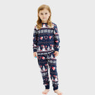 Pigiama Natalizio Bambini Blu Pupazzi Neve Cuori