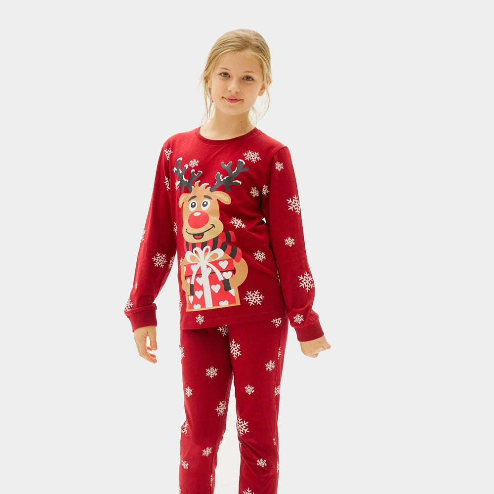 Pigiama Natalizio Famiglia Rosso Renna Rudolph Bambini